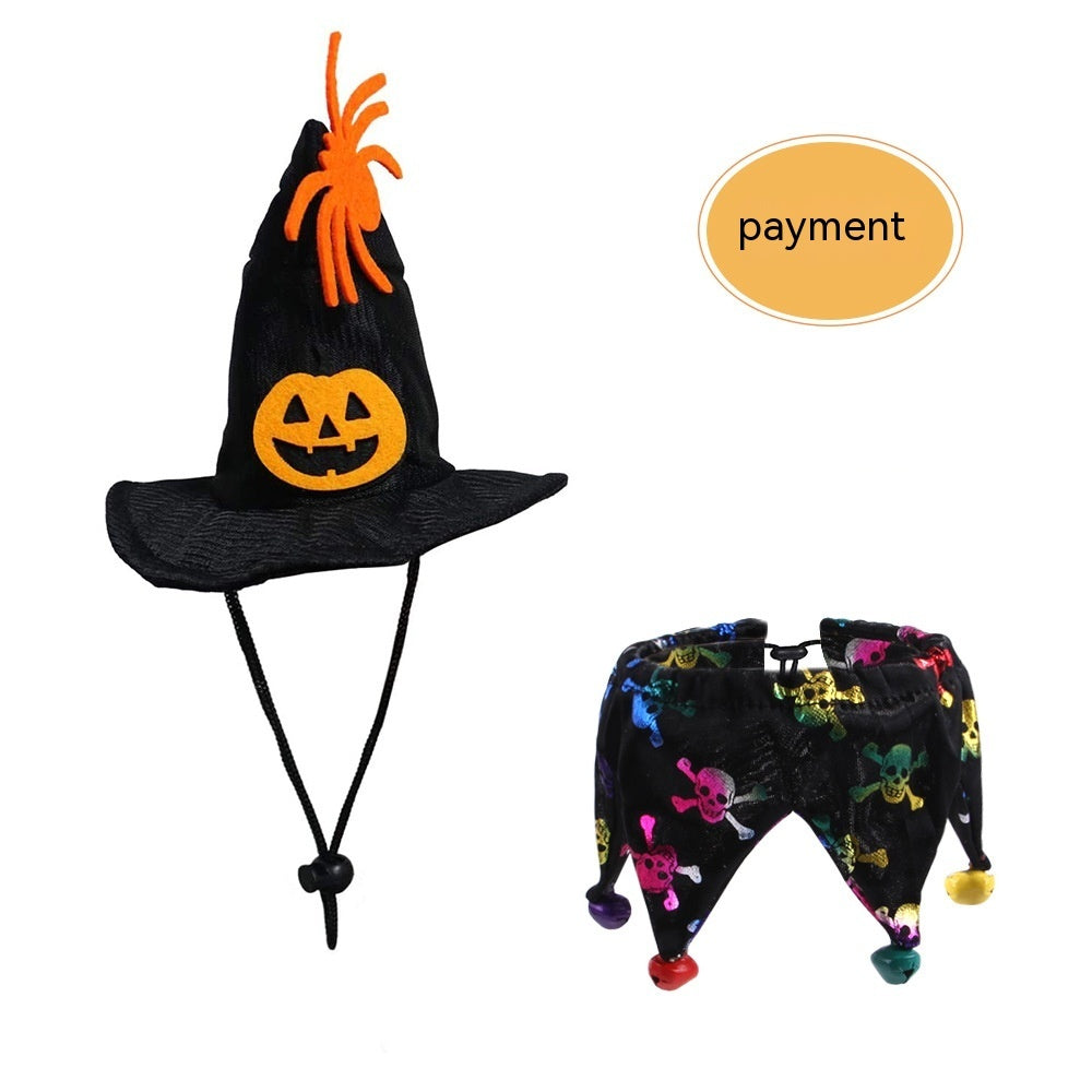 HKM-000467 Halloween Cat Hat and Scarf Set in Various Colors and Patterns