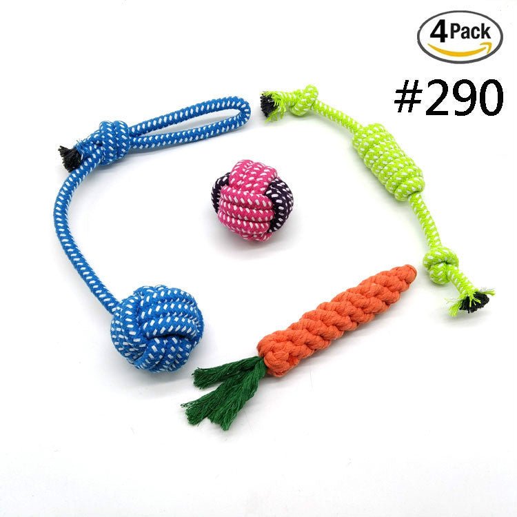 HKM-000595 Durable Cotton Rope Toy Set for Medium and Large Dogs - Random Colors