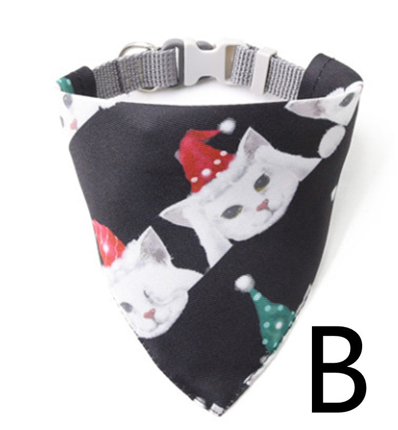 HKM-000659 Adjustable Triangle Scarf Collar Bib for Pets - Polyester, Stylish Design, Multiple Sizes Available