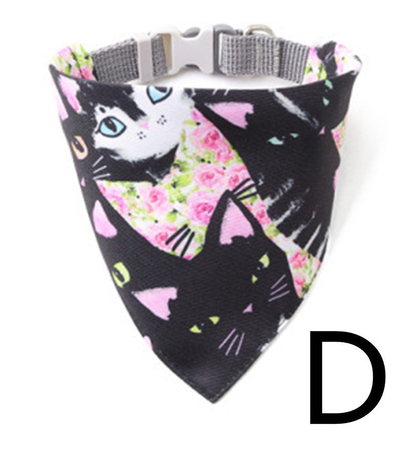 HKM-000659 Adjustable Triangle Scarf Collar Bib for Pets - Polyester, Stylish Design, Multiple Sizes Available