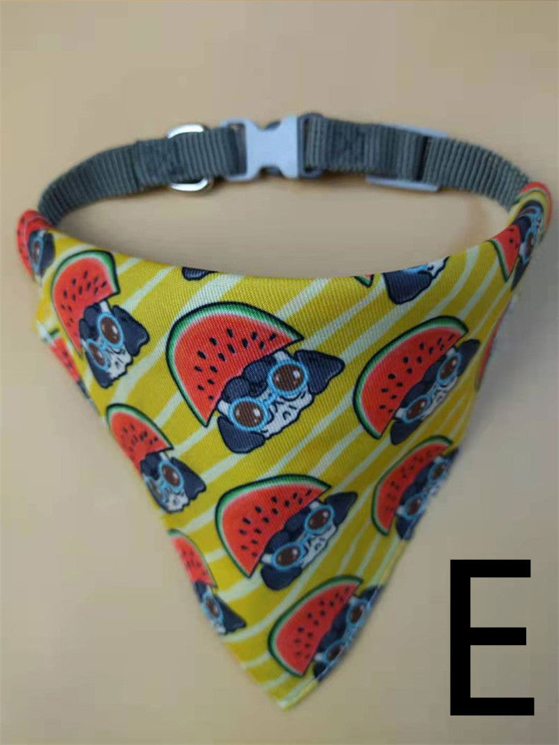 HKM-000659 Adjustable Triangle Scarf Collar Bib for Pets - Polyester, Stylish Design, Multiple Sizes Available