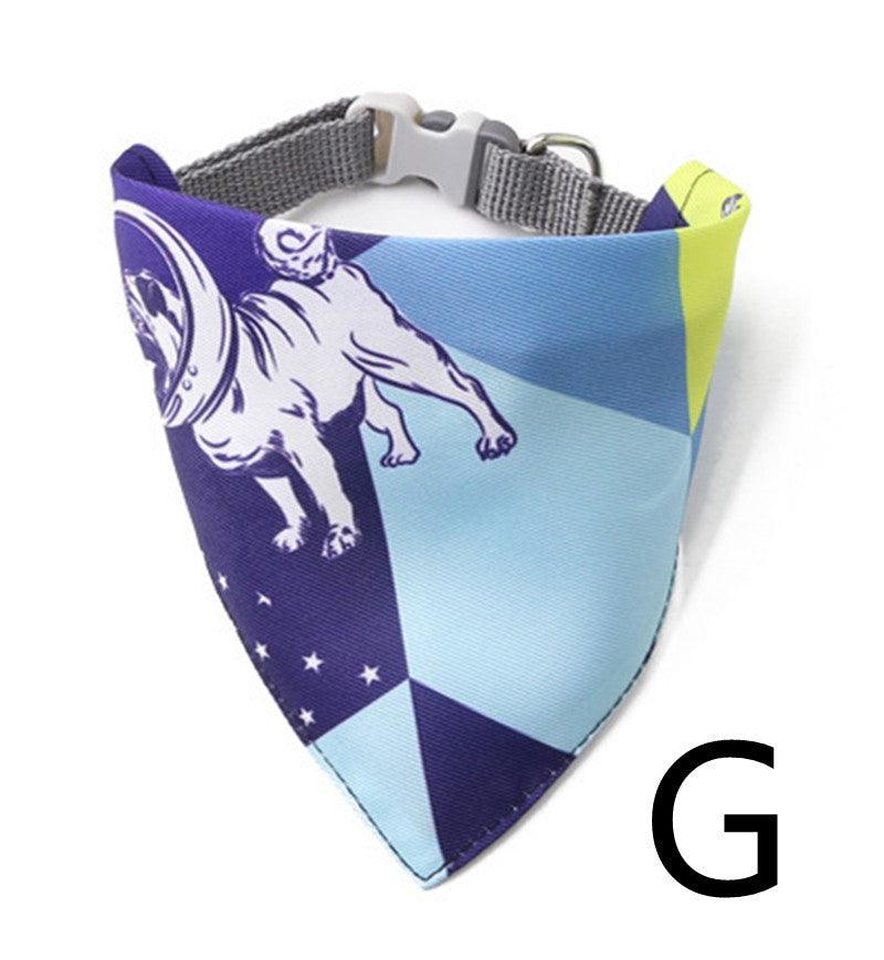 HKM-000659 Adjustable Triangle Scarf Collar Bib for Pets - Polyester, Stylish Design, Multiple Sizes Available