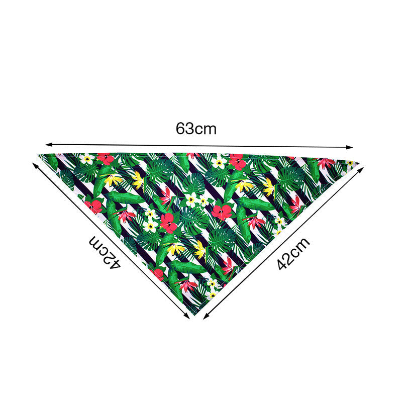 HKM-000659 Pet Triangle Drool Towel - Summer Fruit Patterns for Dogs in Various Colors