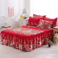 HKM-000723 Elegant Bilateral Bed Skirt with Pure Cotton Fabric for a Sophisticated Bedding Look
