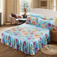 HKM-000723 Elegant Bilateral Bed Skirt with Pure Cotton Fabric for a Sophisticated Bedding Look