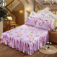 HKM-000723 Elegant Bilateral Bed Skirt with Pure Cotton Fabric for a Sophisticated Bedding Look