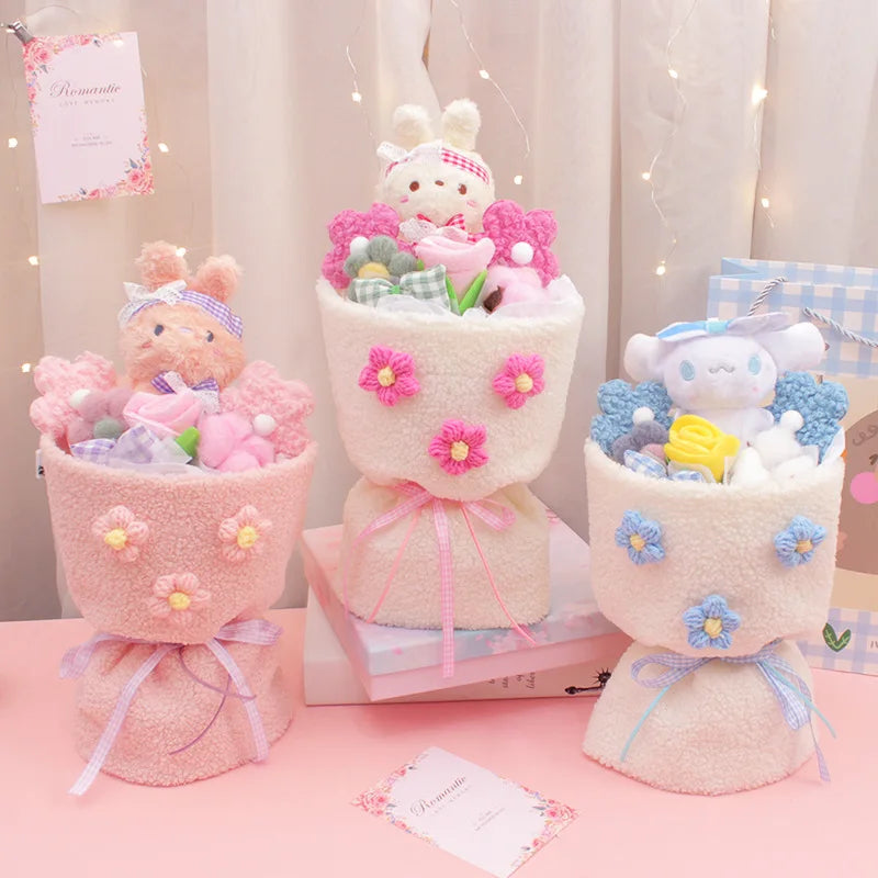 KTX-000787 Korean Cartoon Plush Doll Bouquet with PP Cotton Filling, 10cm-100cm, Cute Soft Toy for All Ages