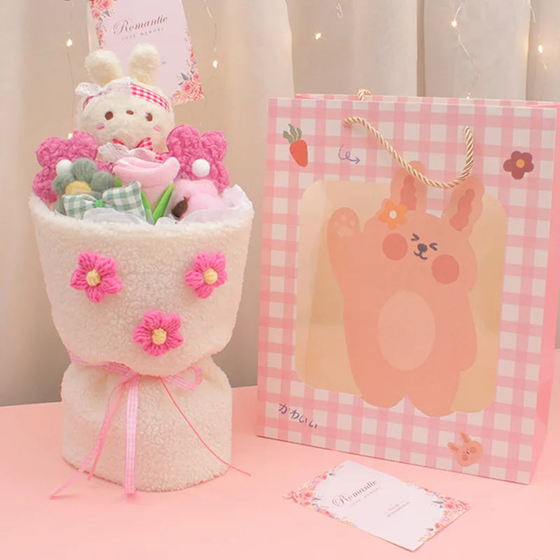 KTX-000787 Korean Cartoon Plush Doll Bouquet with PP Cotton Filling, 10cm-100cm, Cute Soft Toy for All Ages