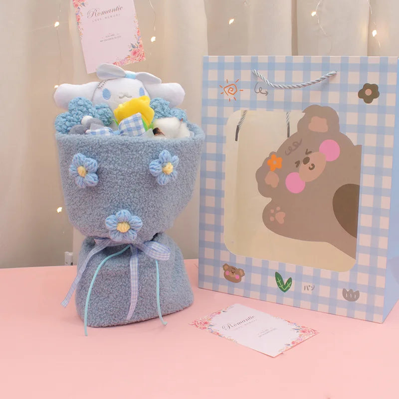 KTX-000787 Korean Cartoon Plush Doll Bouquet with PP Cotton Filling, 10cm-100cm, Cute Soft Toy for All Ages