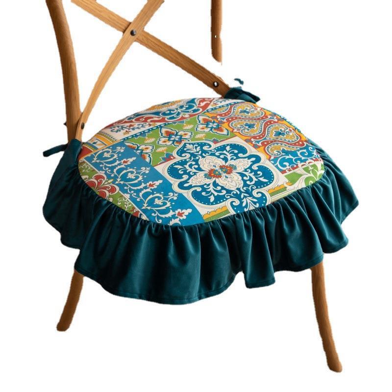HKM-000851 Four Seasons Cotton Fleece Print Seat Cushion - 45x45 cm in Various Colors