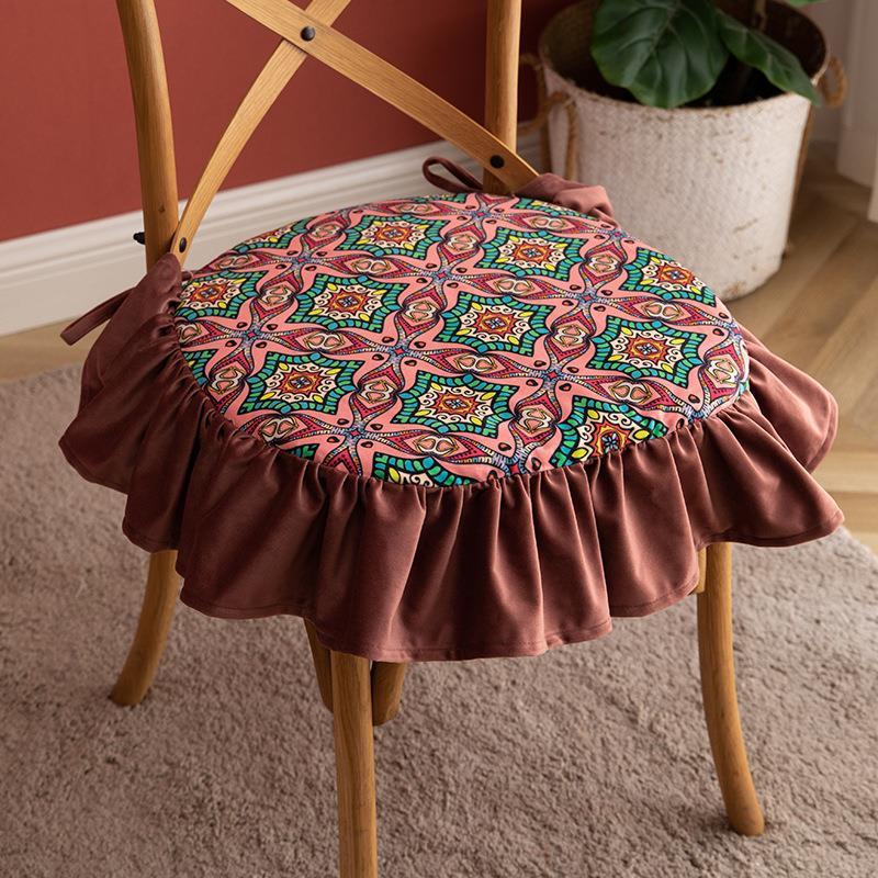 HKM-000851 Four Seasons Cotton Fleece Print Seat Cushion - 45x45 cm in Various Colors
