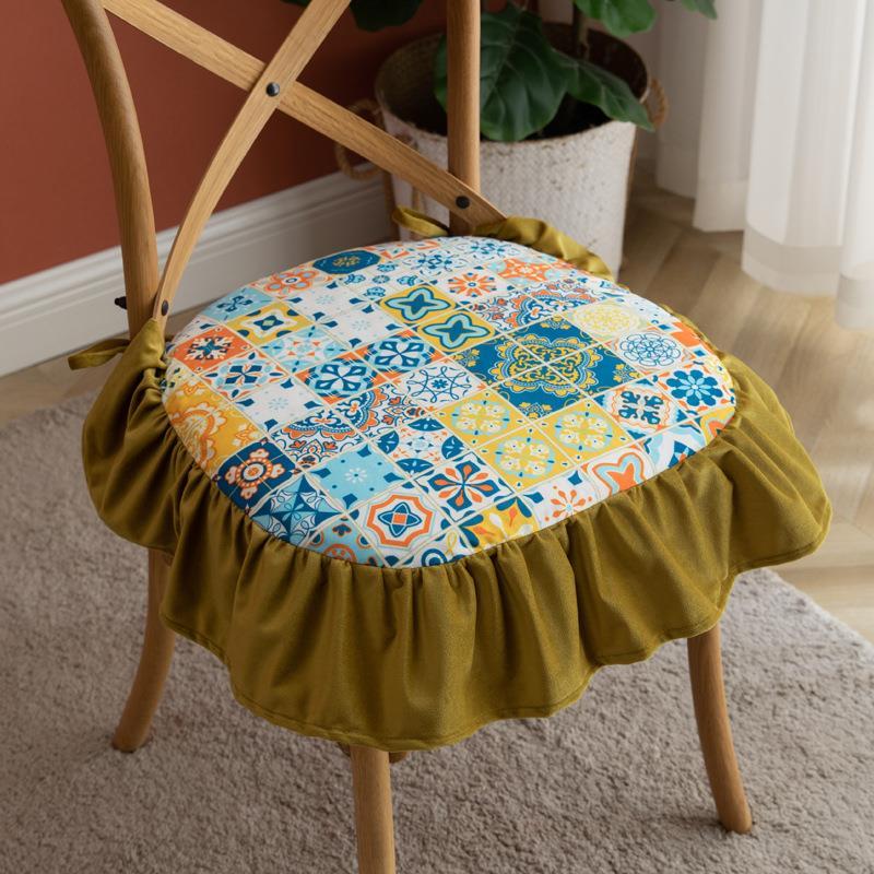 HKM-000851 Four Seasons Cotton Fleece Print Seat Cushion - 45x45 cm in Various Colors