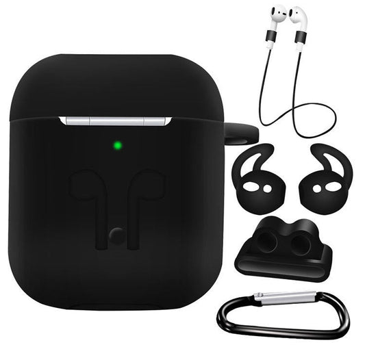 HKM-000851 Silicone Protective Cover Set for AirPods with Anti-Lost Rope and Accessories