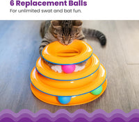HKM-000979 Interactive 3-Tier Cat Track with Spinning Balls for Active Play and Exercise