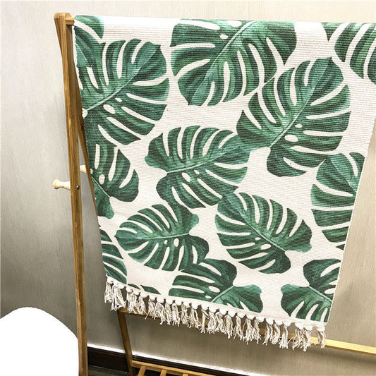 HKM-001171 Nordic Cotton and Linen Rectangular Area Rug - Machine Washable, Various Sizes and Colors for Living Room or Bedroom