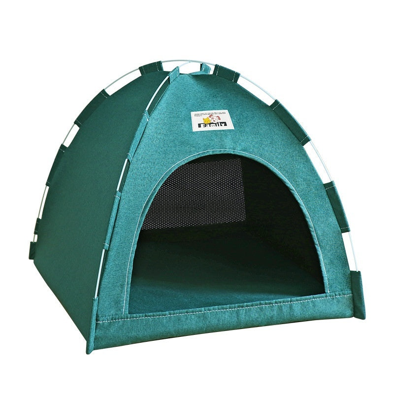HKM-001235 Cozy Linen-Like Cat Nest Tent for Small to Medium Dogs - Removable and Washable