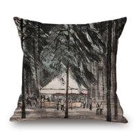 HKM-001491 Retro Landscape Cotton Cushion Cover for Home Decor - 45x45cm