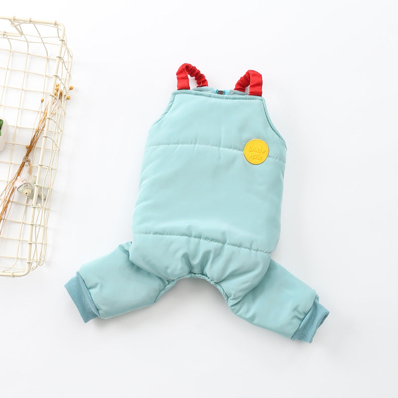 HKM-001555 Cotton Strap Pants for Dogs in Bean Green, Grey, and Blue - Multiple Sizes Available