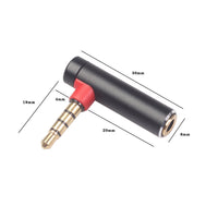 HKM-001619 3.5mm Male to Female 90 Degree Audio Adapter for Headphones and Devices