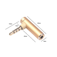 HKM-001619 3.5mm Male to Female 90 Degree Audio Adapter for Headphones and Devices