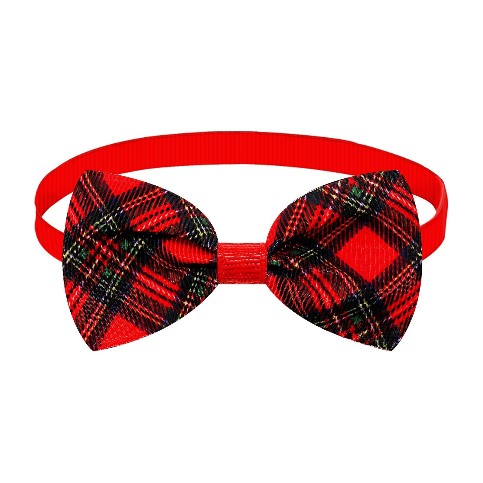 HKM-001619 Christmas Plaid Striped Bow Tie for Dogs and Cats - Multiple Colors Available