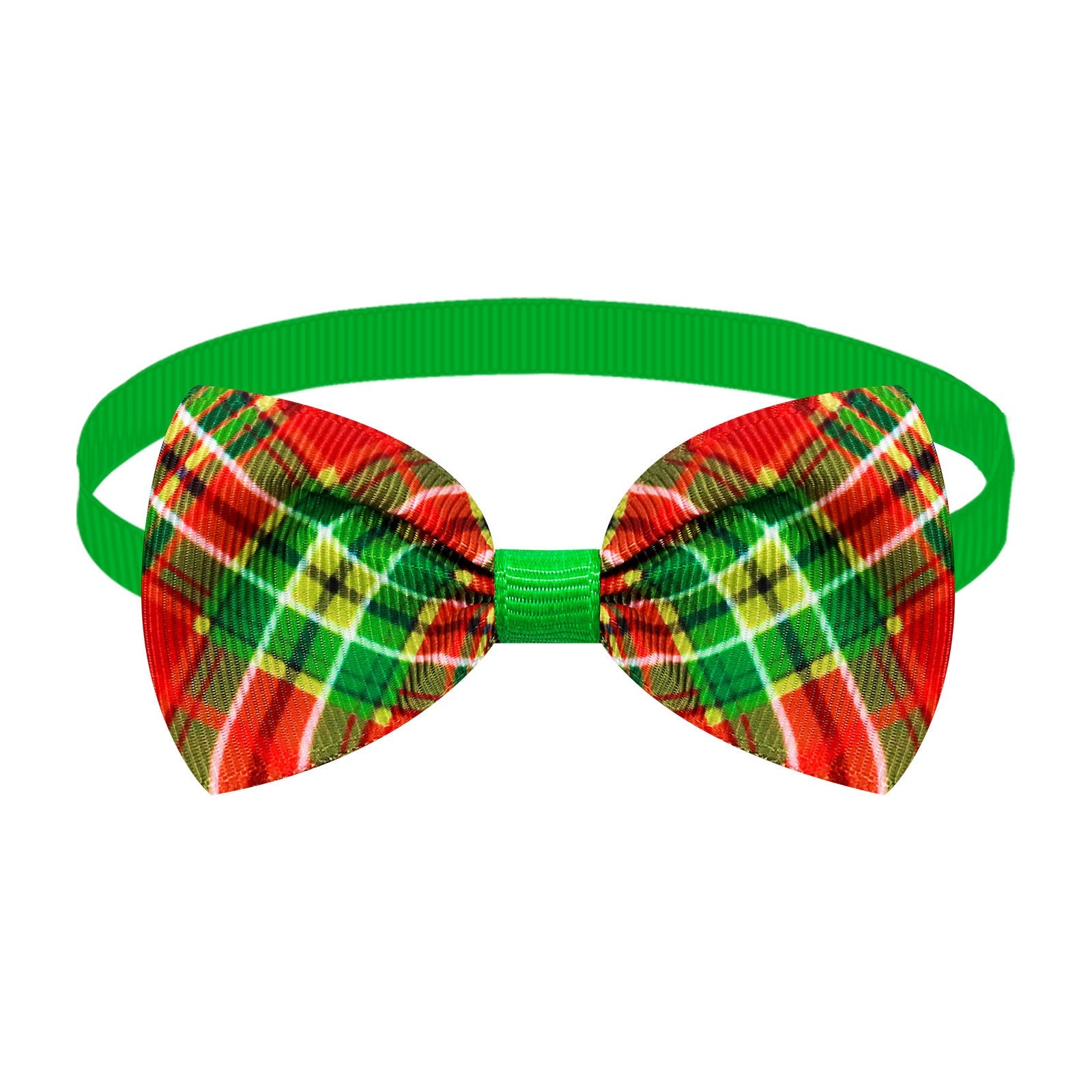 HKM-001619 Christmas Plaid Striped Bow Tie for Dogs and Cats - Multiple Colors Available