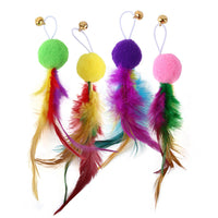 HKM-001747 Colorful Feather Replacement Heads for Cat Fishing Rod - 12-Piece Set