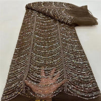 HKM-001939 Sequined Wave Line Bead Tube Lace for Wedding Dresses and DIY Projects