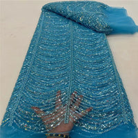 HKM-001939 Sequined Wave Line Bead Tube Lace for Wedding Dresses and DIY Projects