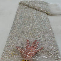 HKM-001939 Sequined Wave Line Bead Tube Lace for Wedding Dresses and DIY Projects