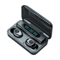 HKM-002003 F9 Smiley Mini TWS Bluetooth Headset with Battery Display and Voice Control