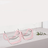 HKM-002131 Adjustable Double Bowl Dog Bowl with Cervical Vertebra Protection, 15-Inch Size, Eco-Friendly PC/ABS Material