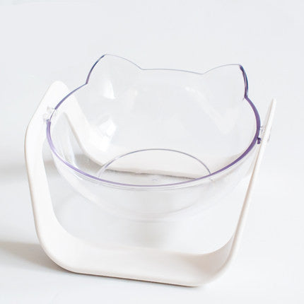 HKM-002131 Adjustable Double Bowl Dog Bowl with Cervical Vertebra Protection, 15-Inch Size, Eco-Friendly PC/ABS Material
