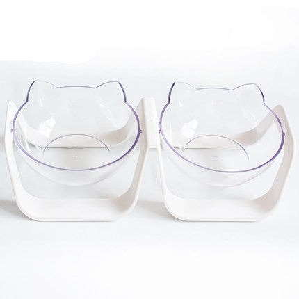 HKM-002131 Adjustable Double Bowl Dog Bowl with Cervical Vertebra Protection, 15-Inch Size, Eco-Friendly PC/ABS Material