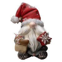 HKM-002195 Christmas Green Fur Snowman Decoration - Charming Resin Home Ornament for Holiday Celebrations