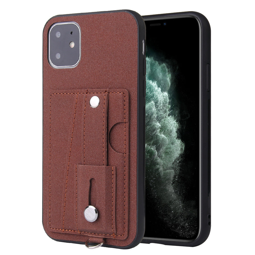 HKM-002195 Versatile PU Mobile Phone Case for iPhone and Samsung – Solid Color Back Cover