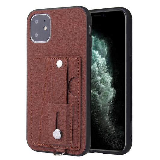 HKM-002195 Versatile PU Mobile Phone Case for iPhone and Samsung – Solid Color Back Cover