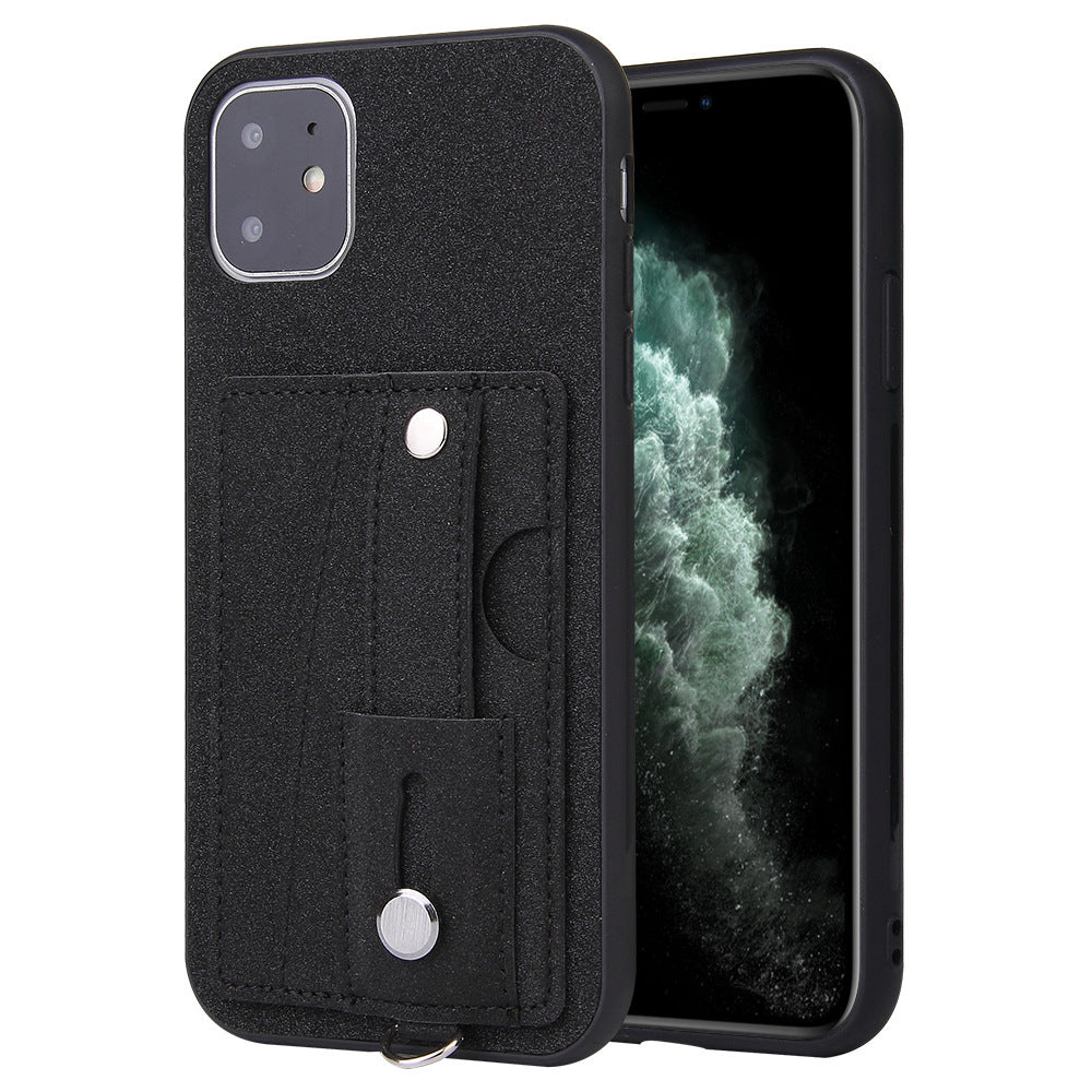 HKM-002195 Versatile PU Mobile Phone Case for iPhone and Samsung – Solid Color Back Cover