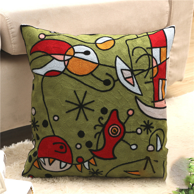 KTX-002323 Cartoon Embroidered Pillowcase with Unique Designs in Cotton and PP Cotton Filling