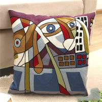 HKM-002323 Cartoon Embroidered Pillowcase with Unique Designs in Cotton and PP Cotton Filling