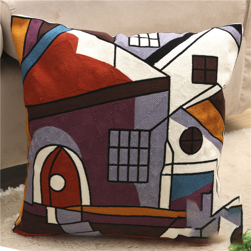 KTX-002323 Cartoon Embroidered Pillowcase with Unique Designs in Cotton and PP Cotton Filling