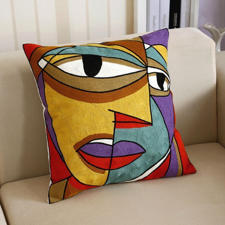 KTX-002323 Cartoon Embroidered Pillowcase with Unique Designs in Cotton and PP Cotton Filling