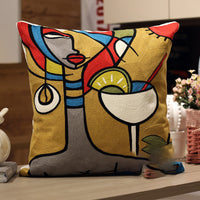 HKM-002323 Cartoon Embroidered Pillowcase with Unique Designs in Cotton and PP Cotton Filling