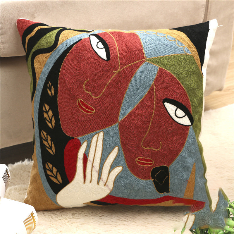 KTX-002323 Cartoon Embroidered Pillowcase with Unique Designs in Cotton and PP Cotton Filling