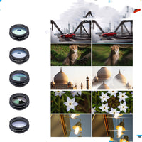 HKM-002451 10-in-1 Universal Mobile Phone Lens Set with Fisheye, Wide-Angle, and Macro Features