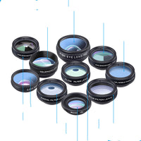 HKM-002451 10-in-1 Universal Mobile Phone Lens Set with Fisheye, Wide-Angle, and Macro Features