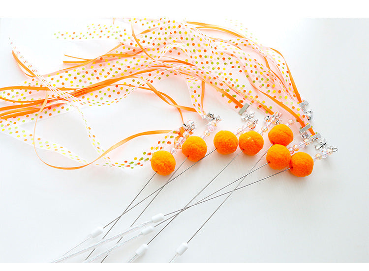 HKM-002579 Colorful Funny Cat Wand with Streamer Ribbons – 37cm & 47cm Length