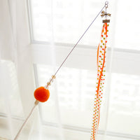 HKM-002579 Colorful Funny Cat Wand with Streamer Ribbons – 37cm & 47cm Length