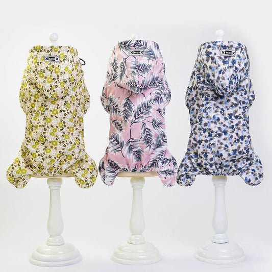 HKM-002771 Waterproof Dog Raincoat for Small Breeds - Casual Four-Legged Jacket in Pink, Yellow, and Blue