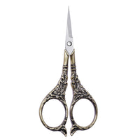 HKM-003091 Elegant Vintage Stainless Steel Scissors in Gold, Red Bronze, Green Bronze, and Silver